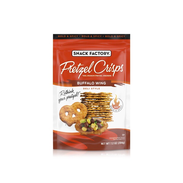 Snack Factory Pretzel Crisps Buffalo Wing Deli Style Pretzel Crackers 204g