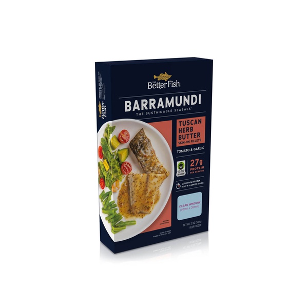 Barramundi Frozen Tuscan Herb Butter Skin-on Fillets 340g