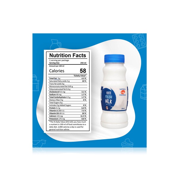 Al Ain Farms Full Cream Milk 250ml