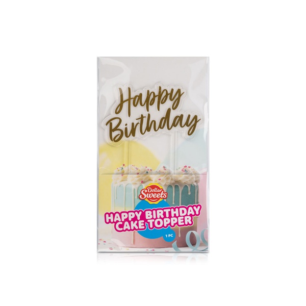 Dollar Sweet Gold Happy Birthday Cake Topper