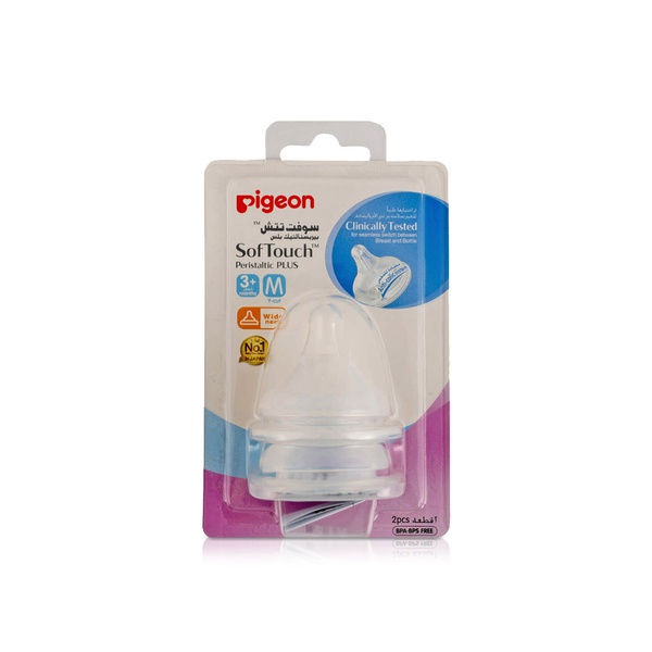 Pigeon Softouch Peristaltic Plus Wide-Neck Silicone Nipple x 2