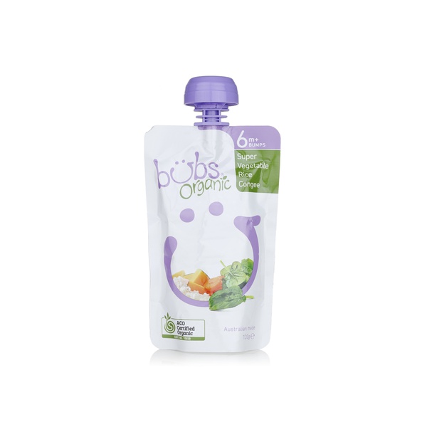 Bubs Organic Super Vegetable Rice Congee Pouch 6+ Months 120g