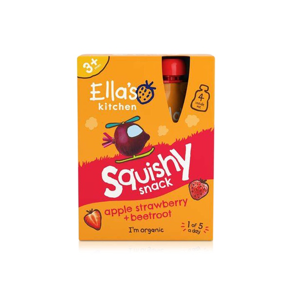 اشتري Ellas Kitchen apple strawberry & beetroot squishy snack 3+ years 100g x 4 في الامارات