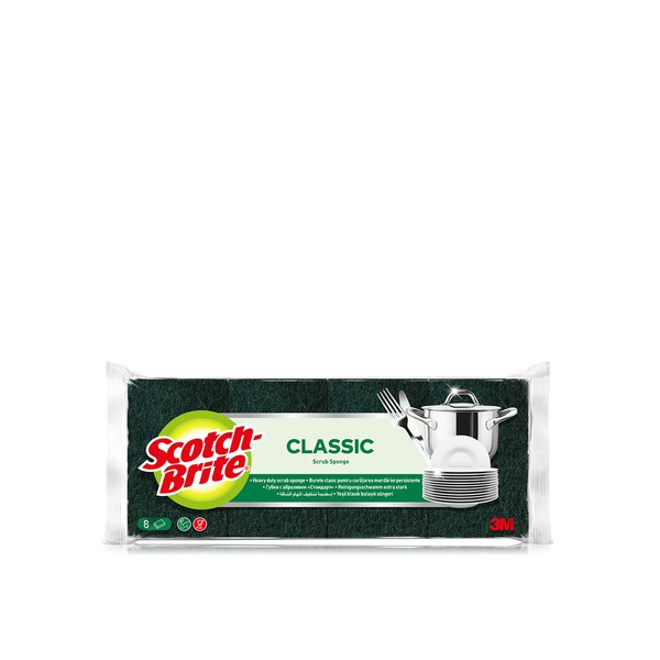 Buy Scotch Brite classic scrub sponge x8 in UAE