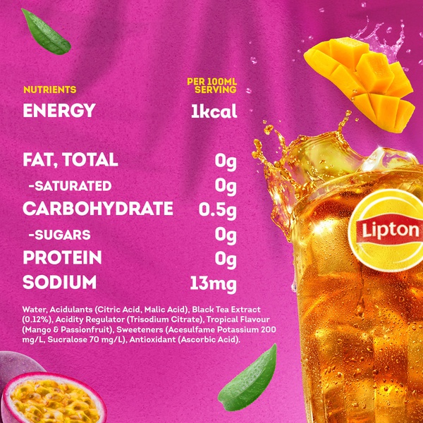 Lipton Ice Tea Tropical Zero Can 320ml x 6