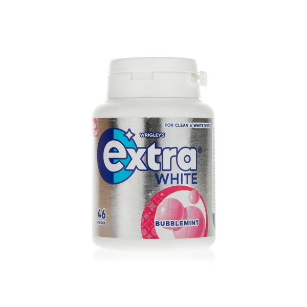 Buy Wrigleys Extra white sugar free bubble mint chewing gum 64g in UAE