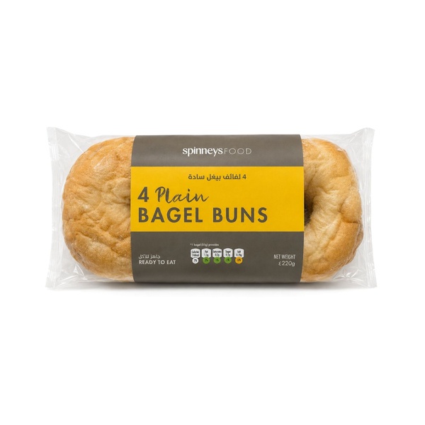 Spinneysfood Plain Bagel Buns x 4 220g