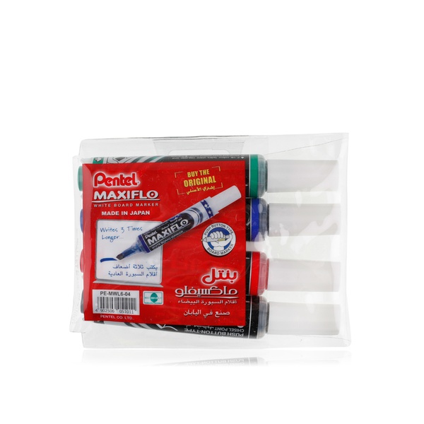 Pentel Maxiflo Whiteboard Markers 4 Pack