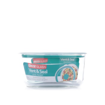 Decor Vent & Seal Round Glass Container 750ml