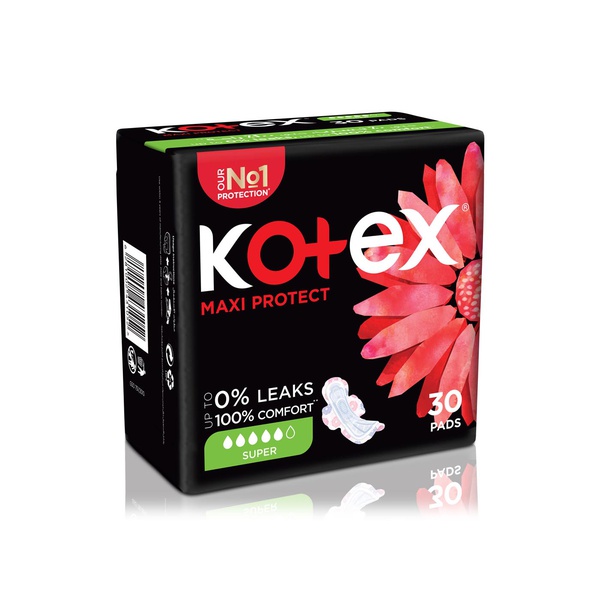 Kotex Maxi Protect Super Pads with Wings 30s