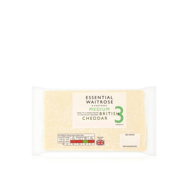 Waitrose Essential Medium British Cheddar Strength 3 350g