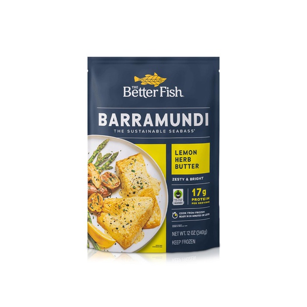 Buy The Better Fish barramundi skinless fillets lemon herb butter 340g in UAE