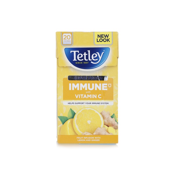 Tetley Fruits Lemon and Ginger Tea Bags 40g