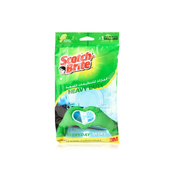 اشتري Scotch Brite heavy duty lemon scented gloves small في الامارات