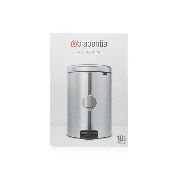 Brabantia Newicon Pedal Bin Matt Steel 20 litre