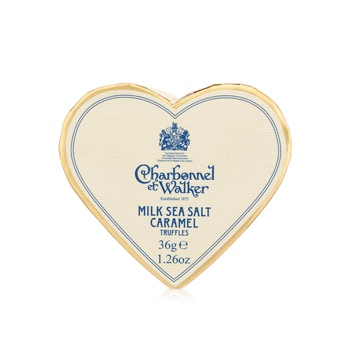 Charbonnel Et Walker Milk Caramel Sea Salt Truffles Cream Heart Box 36g