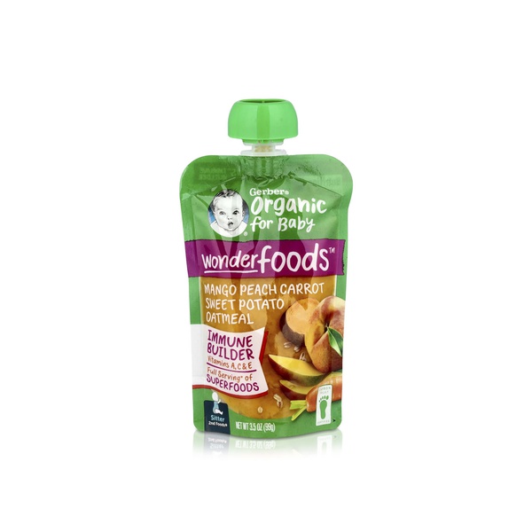 Gerber Organic for Baby Mango Peach Carrot Sweet Potato Oatmeal 99g