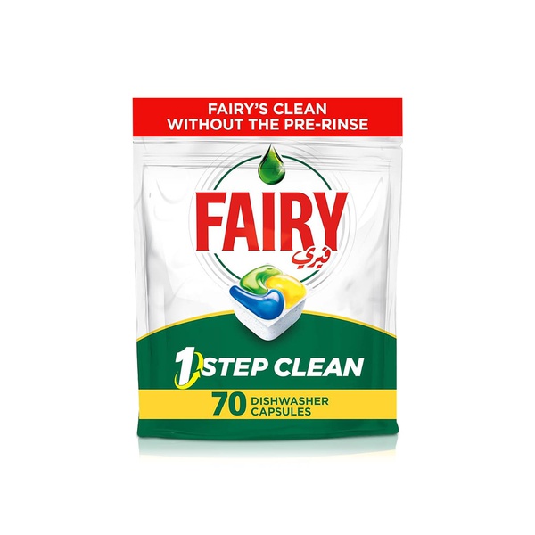 Buy Fairy dishwasher one step clean plus 70 capsules in UAE