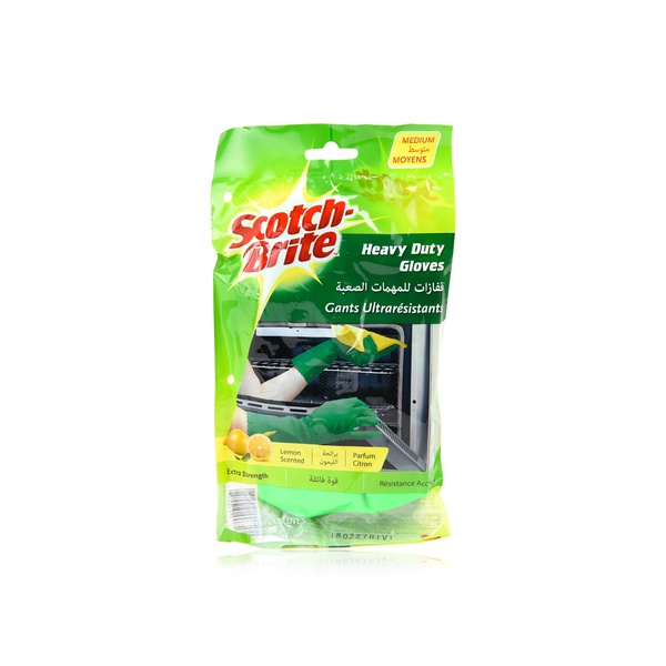 Scotch Brite Heavy Duty Lemon Scented Gloves Medium