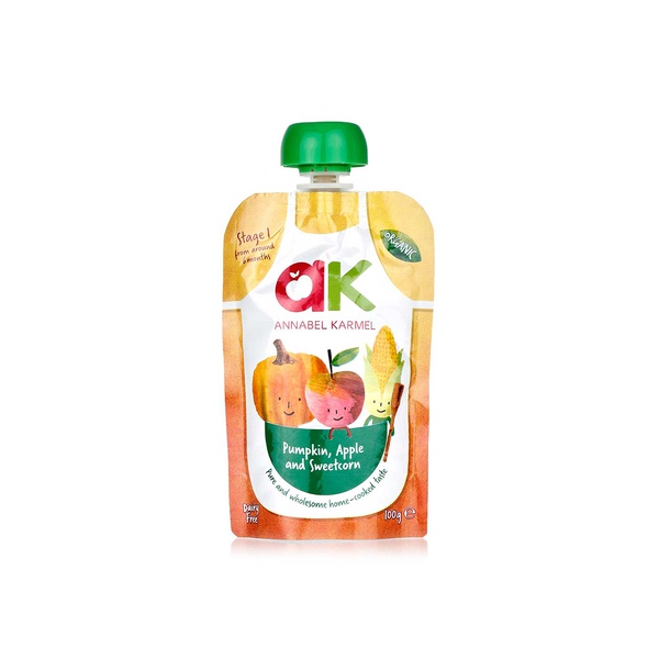 Buy Annabel Karmel organic pumpkin, apple & sweetcorn puree 100g in UAE