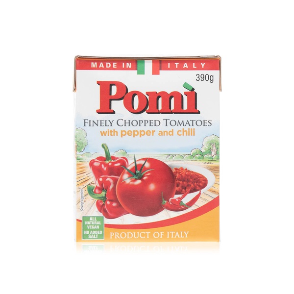 اشتري Pomi finely chopped tomatoes with red peppers and chilli 390g في الامارات