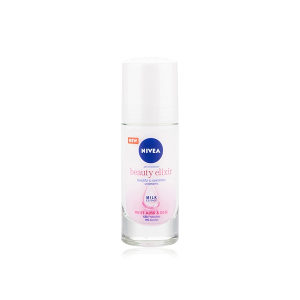 Buy Nivea beauty elixir white musk and rose women roll on deodorant 40ml in UAE