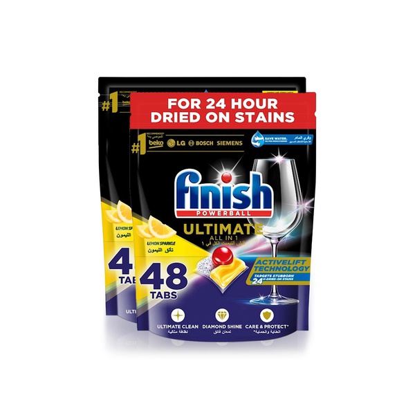 Finish Powerball Ultimate All in One Dishwasher Tablets Lemon Sparkle 48 x 2