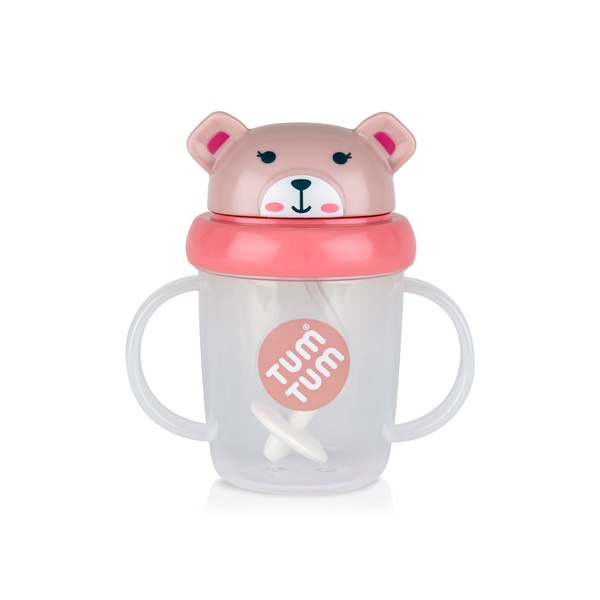 Tum Tum Tots Tippy Up Sippy Cup with Straw Pink 200ml