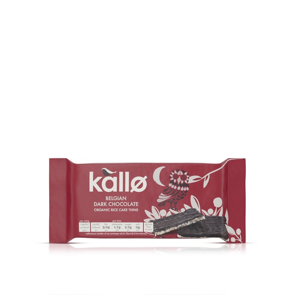 Kallo Belgian Dark Chocolate Organic Rice Cake Thins 75g