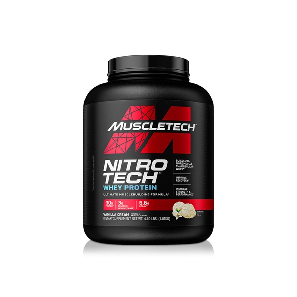 MuscleTech Nitro-Tech Vanilla Cream Whey Protein Supplement 1.81kg