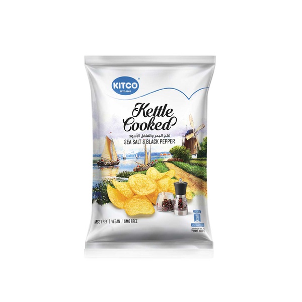 Buy Kitco kettle cooked sea salt & black pepper crisps 150g in UAE