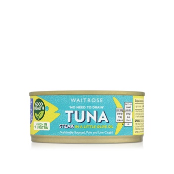 Waitrose Drained Tuna Steak in Olive Oil 120g
