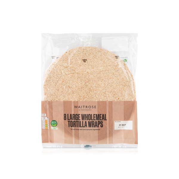 Waitrose Wholemeal Tortilla Wraps 490g
