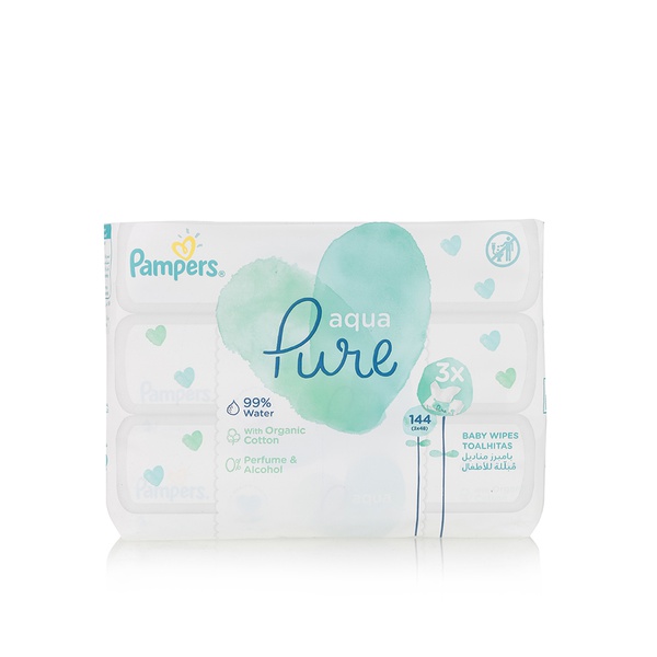 Pampers Aqua Pure Baby Wipes x 48 x 2 Plus One Free