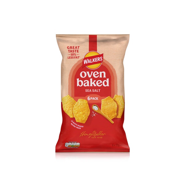 Walkers Baked Sea Salt Crisps 132g 6s