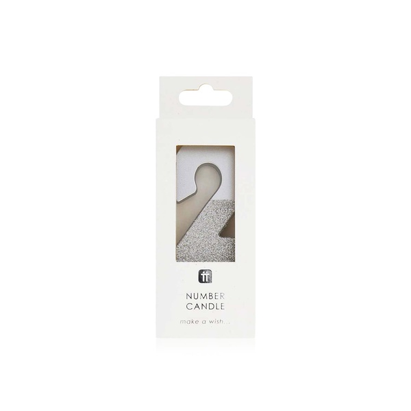 Talking Tables Silver Glitter Candle - 2
