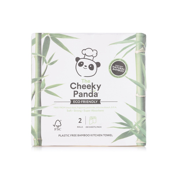 Buy The Cheeky Panda bamboo paper towels 200s x 2 rolls in UAE