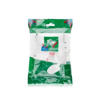 Fun White Plastic Spoon x 50