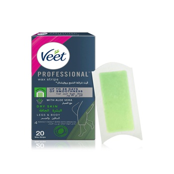 Veet Professional Hair Removal Wax Strips for Dry Skin Legs & Body x 20