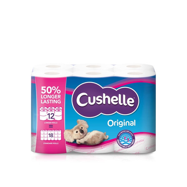 Buy Cushelle original 50% longer lasting toilet tissue 12 rolls in UAE