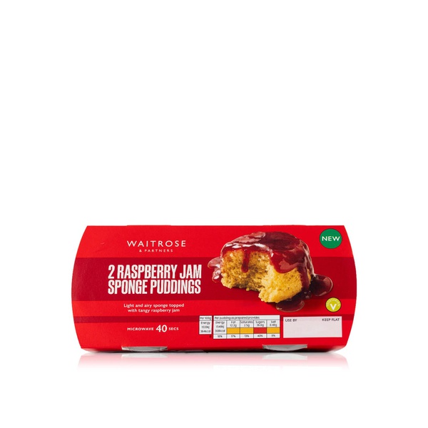 Waitrose Raspberry Jam Sponge Pudding 225g x 2