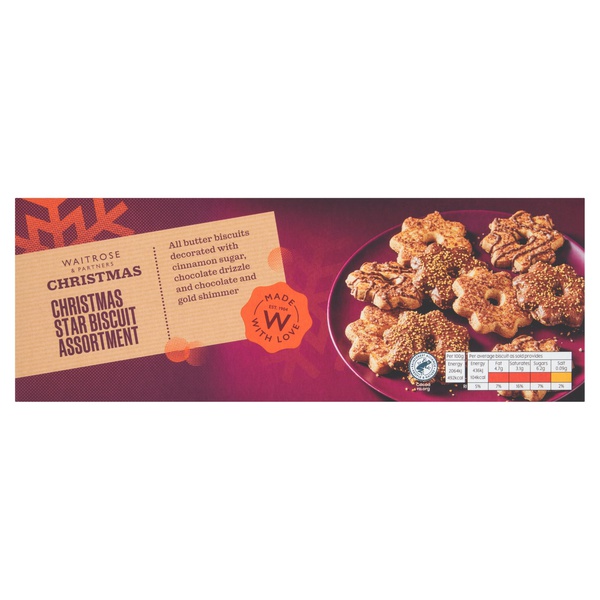 Waitrose Christmas Star Biscuit Assortment 190g