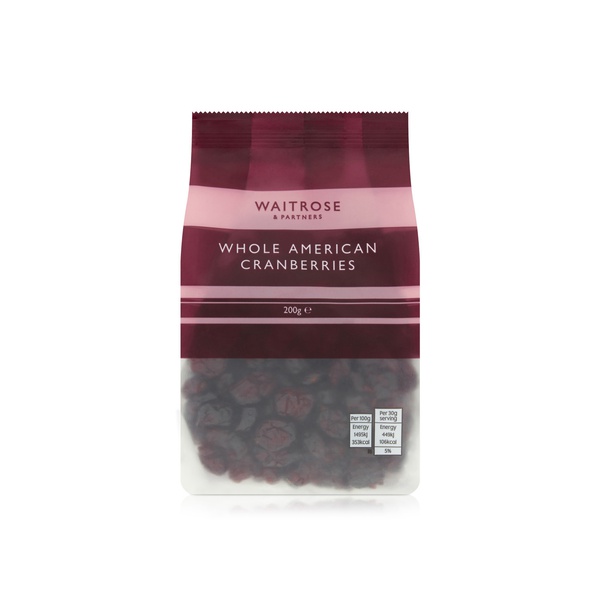 Waitrose Whole American Cranberries 200g