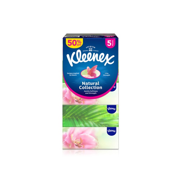 Buy Kleenex natural collection facial tissue 2ply 5x170s in UAE
