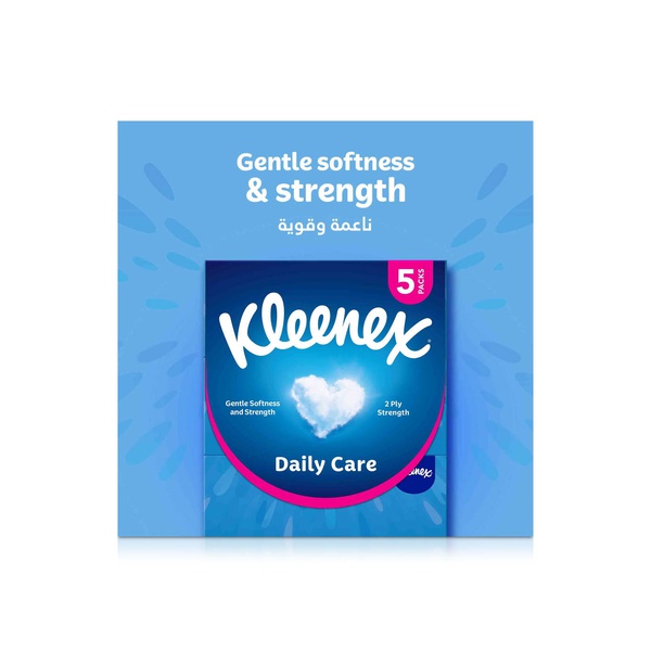 Kleenex Daily Care Facial Tissue 150 Sheets x 2 Ply x 5 Packs