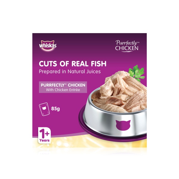 Whiskas Purrfectly Chicken Wet Cat Food for Adults 1 + Years Chicken Entree 85g