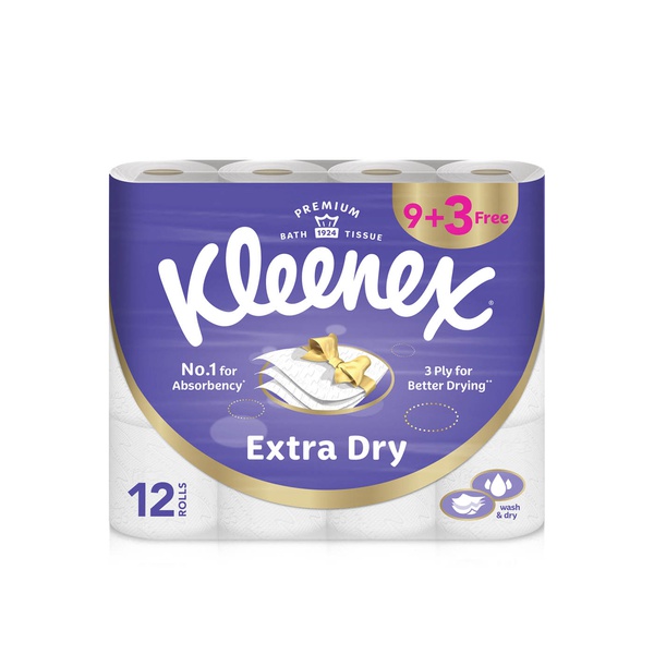 Kleenex Extra Dry Toilet Tissue Paper 160 Sheets x 3 Ply x 12 Rolls