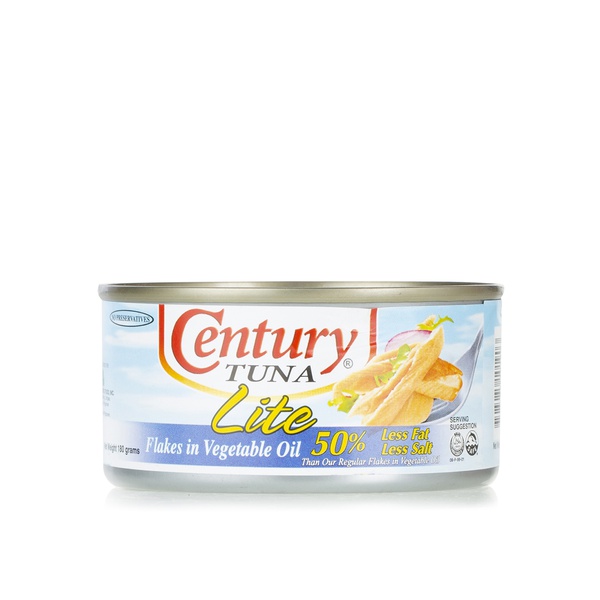 Buy Century lite tuna in vegetable oil 180g in UAE