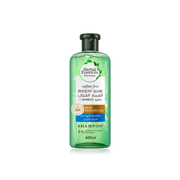 اشتري Herbal Essences strengthening sulfate free potent aloe vera bamboo natural shampoo 400ml في الامارات