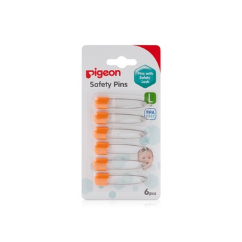 Pigeon Safety Pins U-Type Lock Stainless Steel x 6